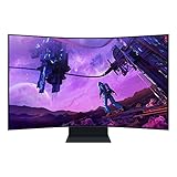 Samsung Odyssey Ark Curved Gaming Monitor S55BG970NU, 55 Zoll, Mini-LED VA-Panel, 4K UHD-Auflösung, AMD FreeSync Premium Pro, 1 ms Reaktionszeit, Bildwiederholrate 165 Hz, Schwarz