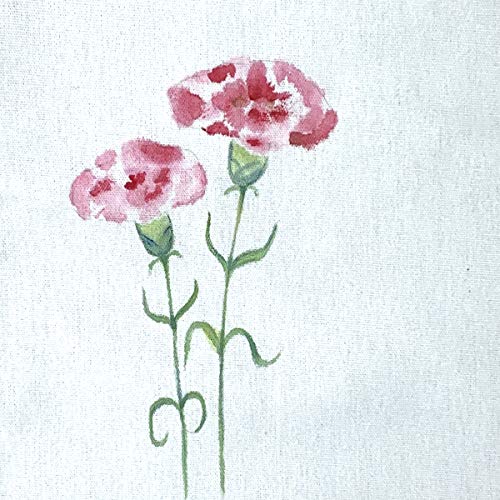 納骨袋 花柄 手書き (カーネーション) 高級 木綿 厚手 1 袋 納骨 時の ご遺骨 骨袋 厚地 綿 骨壷の代わりに