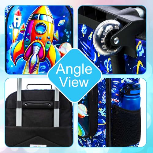 Kids Suitcase for Boys, Rockets Rolling Luggage with Wheels，Travel Carry on for Children Toddler Elementary by UFNDC - Image 5