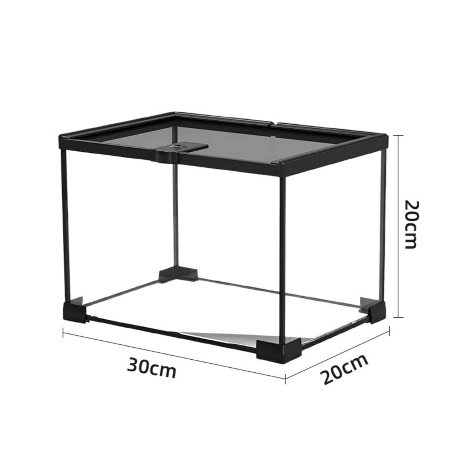 Terrario para Reptiles Terrario Acuario Vivario Hábitat con Estructura Apilable para Ahorro de Espacio Tapa de Malla y Apto para Observación Exhibición Escritorio Sala, 30-20-20cm