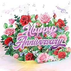 9-Musical Rose Anniversary Card