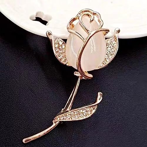 Image of Crystal Pearl Flower Brooches Pins Fashion Beautiful Created Rhinestone Floral Brooch Good Idea for Party Dance Wedding Banquet for Elegant Women Girl