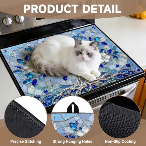 Image of Stove Burner Covers Non-Slip Electric Cooktop Protector Mat (Mosaic)