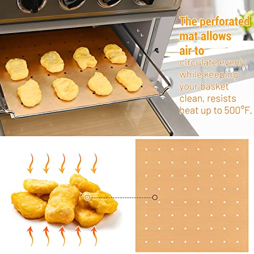 Image of WMKGG 12 inch Square Air Fryer Liners Set, 3 Pack Toaster Oven Mat | Reusable Non-stick Compatible with Ninja Foodi Flip SP101 /SP201 /SP301 /SP351, Cuisinart Toaster Oven, Microwave