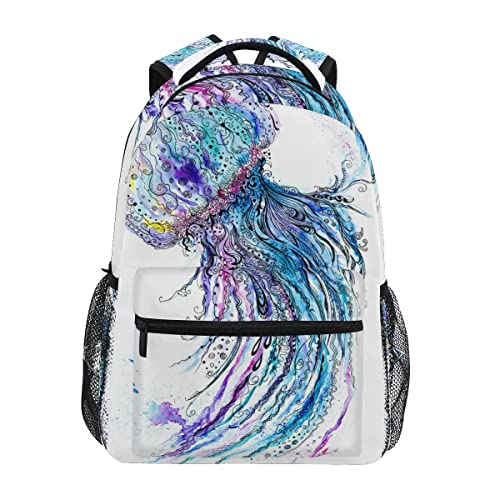 Ocean Jellyfish School Backpack Bookbag for Boys Girls Teens Casual