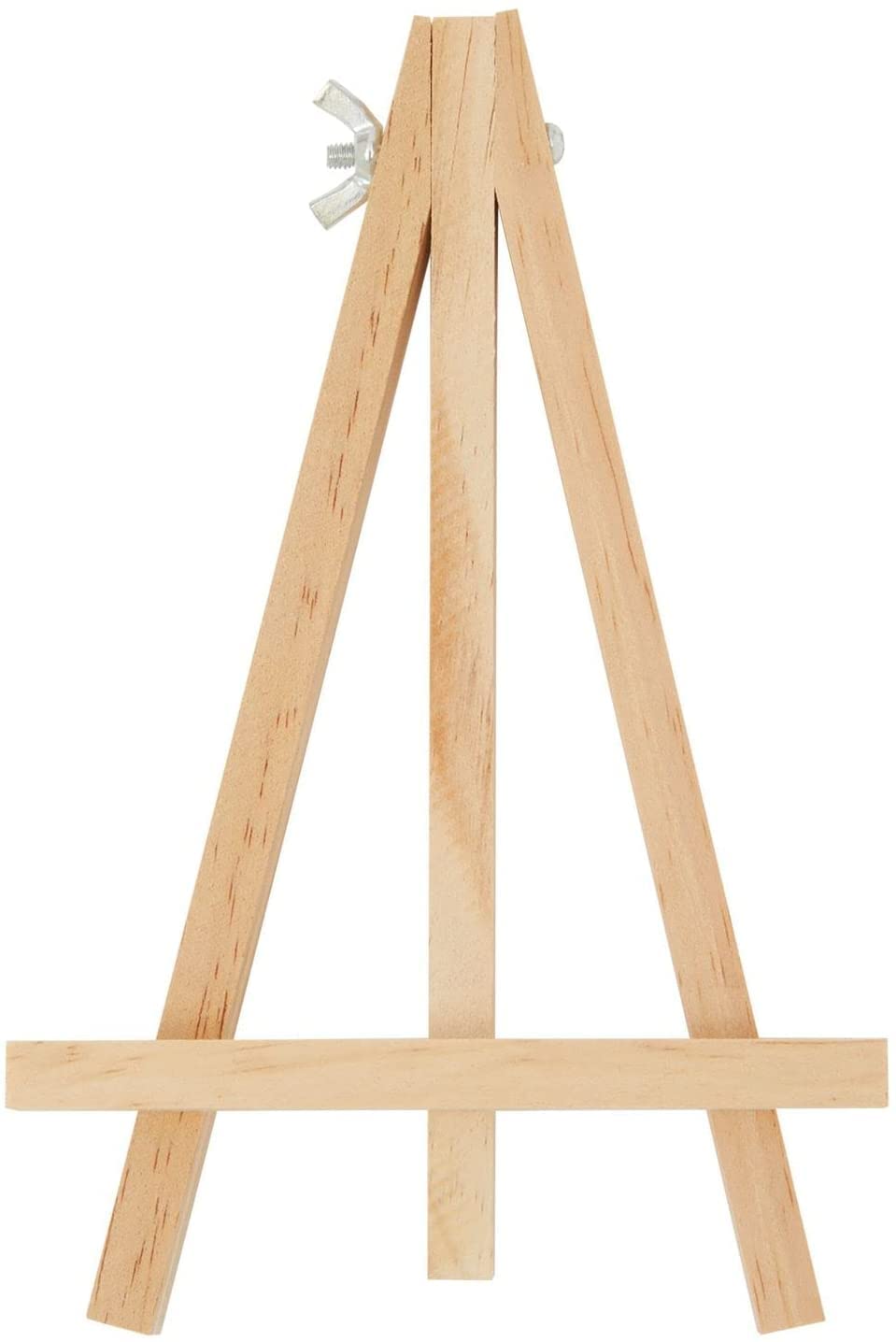 SNOOGG 7" Tall Natural Pine Wood Tripod Easel Photo Painting Display, Portable Adjustable Tabletop Displaying Painting, Sketching, Photos, Decorative Plates Pack of 5
