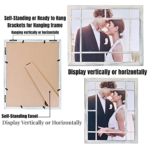 Mont Pleasant 11X14 Picture Frame Antique Styled Window Frame Rustic Wedding Photo Frame Gifts For Couple 11 By 14 Family Picture Frame For Wedding Anniversary,Valentines Day (White) #TOP3