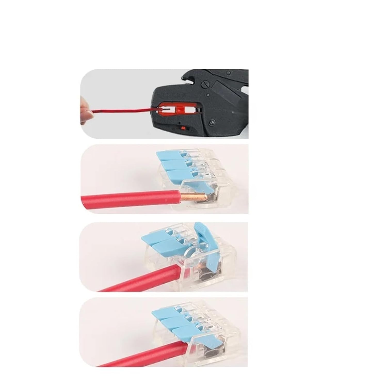Universal Compact Wiring Splicing Conector 25/50/100PCS Orange Lever Wire Connector 2/3/4/5 Pin Compact Conductor Push-in Terminal Block Fast Cable Splicing Connector(Orange 414,100PCS)