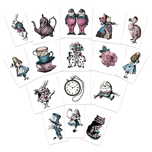 Image of FashionTats Vintage Alice Temporary Tattoos | Pack of 32 | MADE IN THE USA | Skin Safe | Party Supplies & Favors | Removable