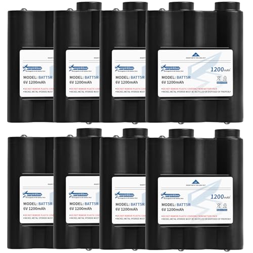 8 Pack BATT5R Battery AVP7 Upgraded 1200mAh for Midland GXT1000 GXT1030 GXT1050 T290 T295 GXT1050 GXT850 GXT860 GXT900 GXT950 Walkie-Talkie Radi Replacement Battery 6V