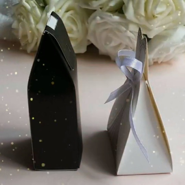100 Wedding Favor Boxes - Bride & Groom Dress Candy Boxes For Bridal Shower & Wedding Party Favors - View #6