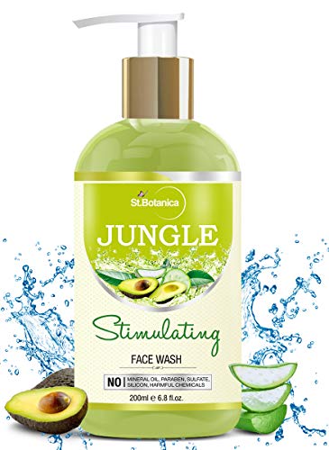 StBotanica Jungle Facial Cleanser (Stimulating Face Wash with Avocado, Aloe vera & Cucumber) - 200ml