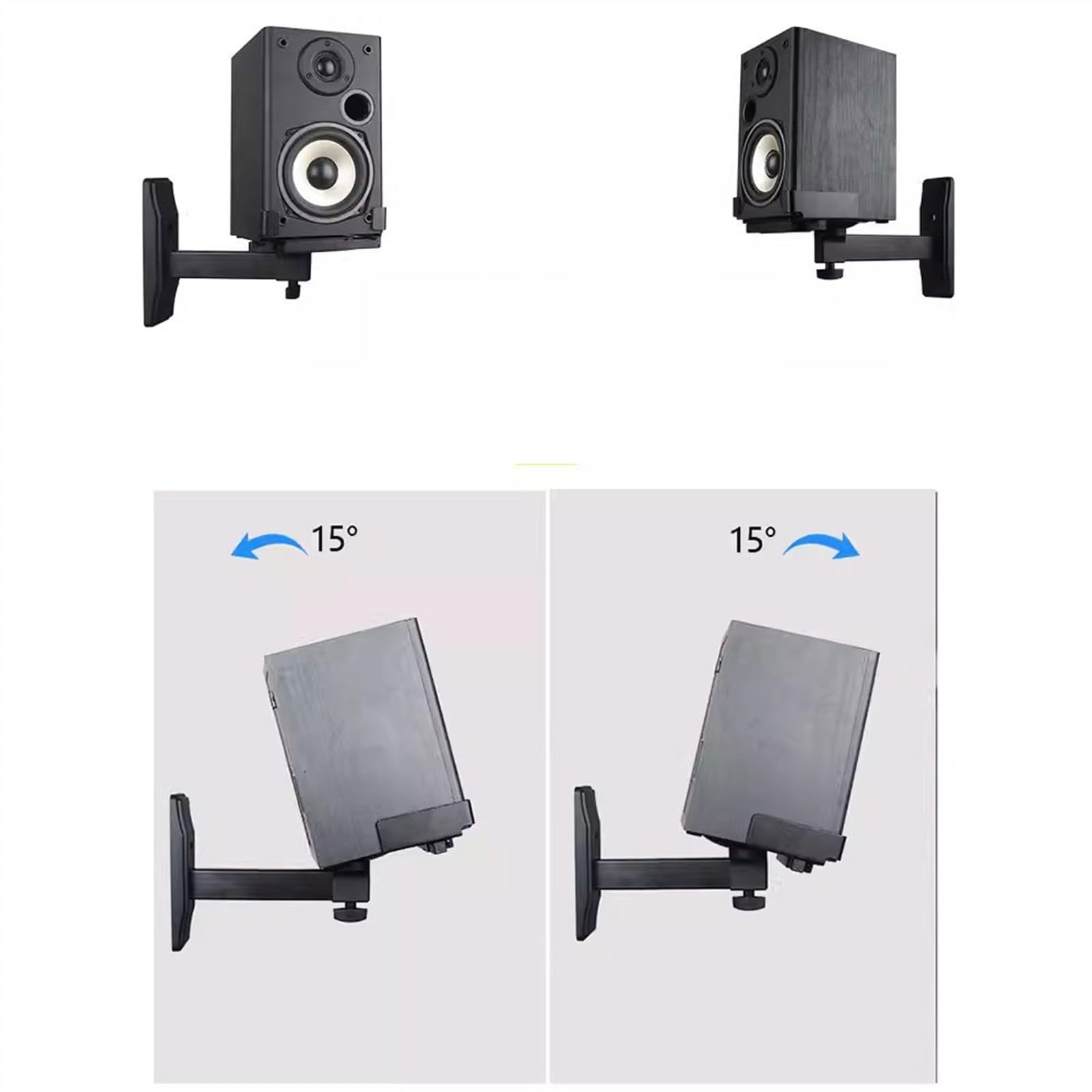 Supporto per altoparlante Vassoio for staffa da parete for altoparlante Staffa audio ad angolo regolabile Supporti for scrivania for registrazione surround HIFI(27CM)