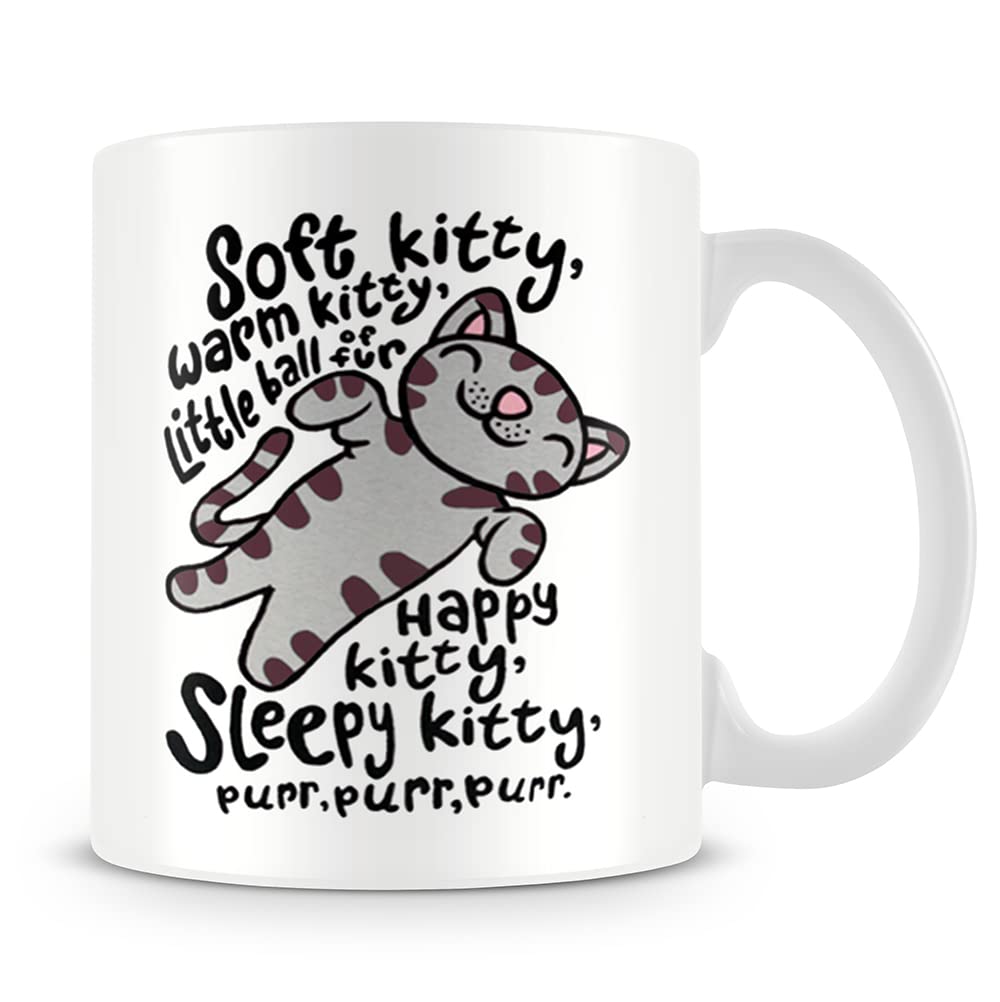Giftme Soft Kitty Warm Kitty - Big Bang Theory Song Stocking Filler Coffee Tea Mug Unique 11oz White Ceramic Mug.