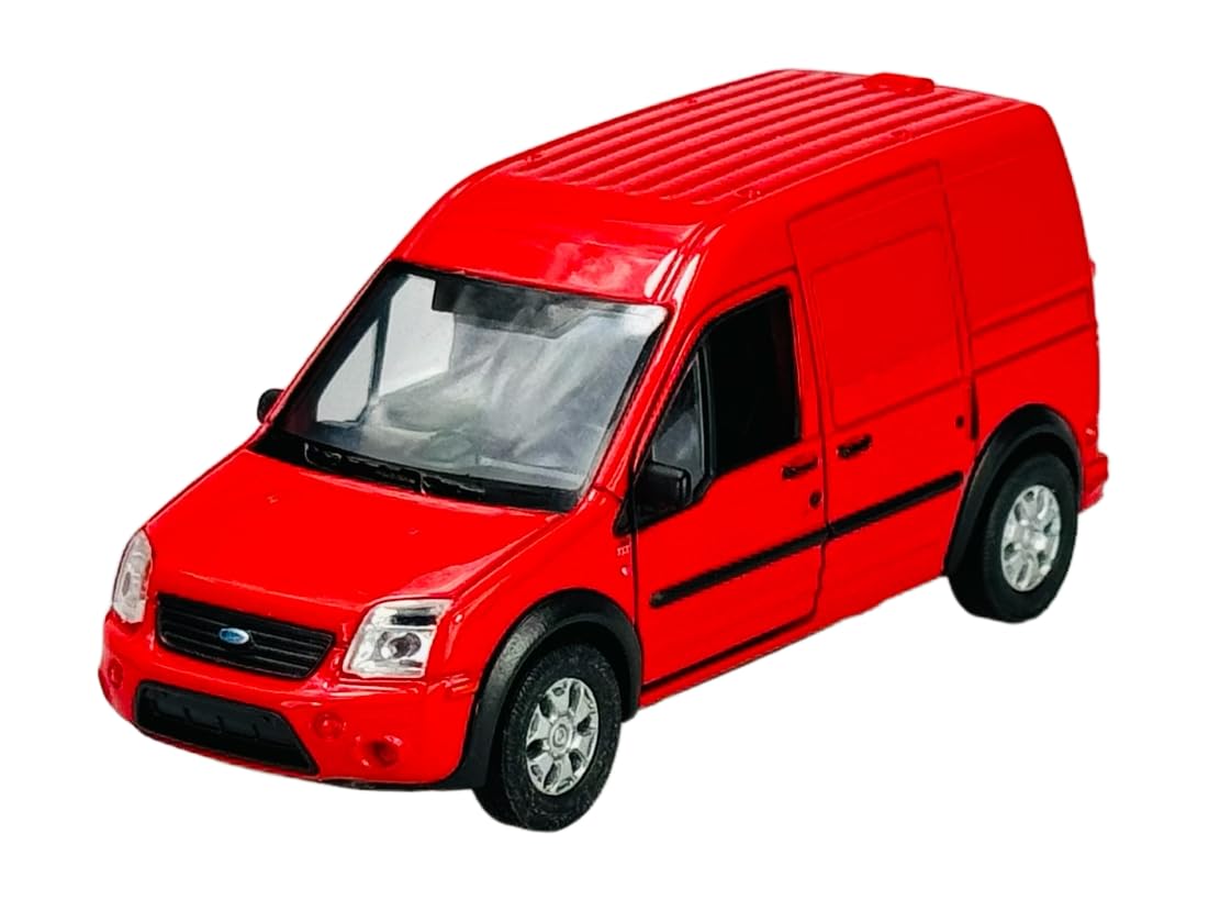 Welly Model Car Compatible with Ford Transit Connect Box Transporter 2002-2013 Red Approx. 1/34-1/39 Metal Model Car Die Cast New in Box