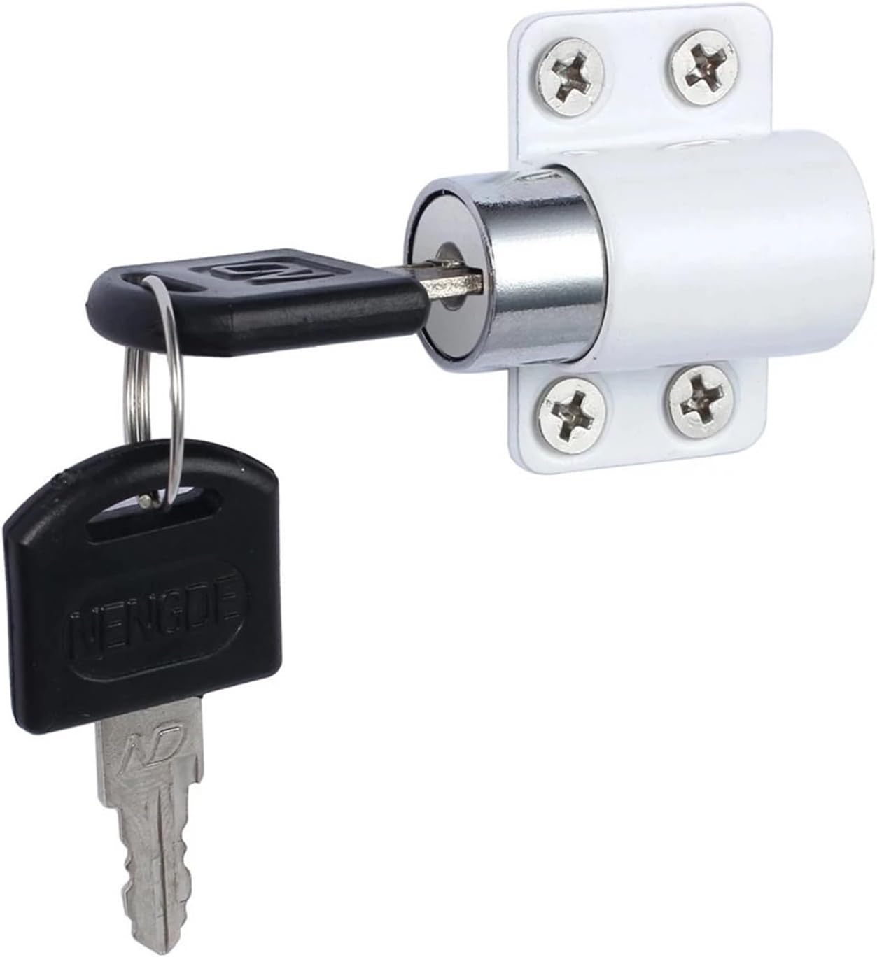 Aluminum Alloy Door Window Security Lock Window Restrictor Locks Sliding Window Lock Safety with 2 Keys 1Pcs(Black)