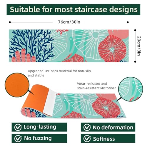 Tapis d'escalier antidérapants de sécurité en textile premium pour marche bois - 5