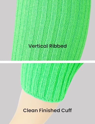 Image of Women Juniors Knitted Leg Warmers 16 inch Neon Colors Dance Halloween Accessory | 80s Party,Yoga Sports Fitness,Warm and Cozy,One Size Fits Most