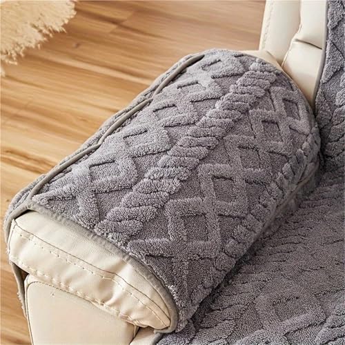 Funda de sofá individual antideslizante lavable de terciopelo jacquard 5