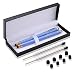 Stylus,iDream365(TM) 2pcs 3-in-1 Stylus Pen(5.7" Length,Stainstainless Steel) for All Capacitive Touch Screen Smartphones,Tablets PC(Extra 2 Refills+8 Rubber Tips) with Gift Box-Peacock Blue/Gold