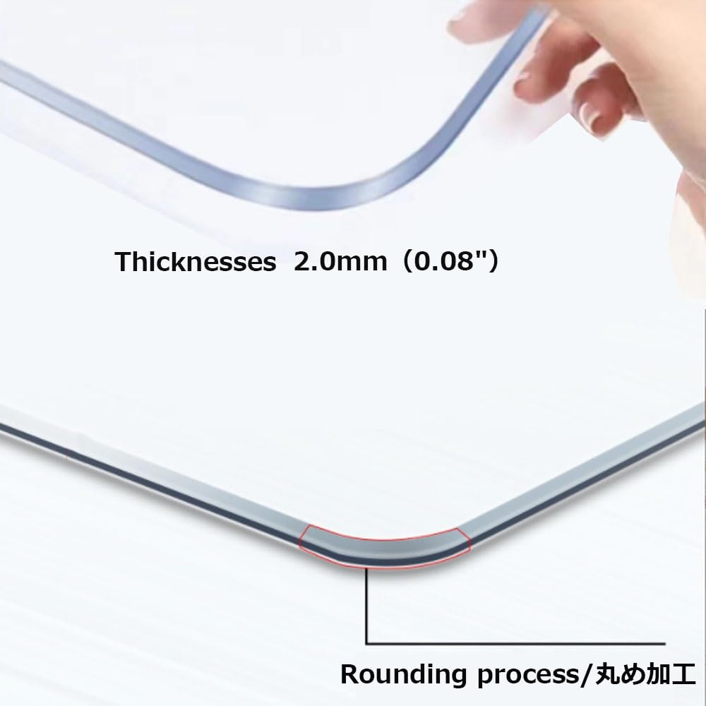 Tapis de chaise antidérapant de 2 mm d'épaisseur pour la maison et le bureau - Transparent - Disponible en 30 x 90 cm, 60 x 120 cm, 100 x 180 cm, 140 x 240 cm