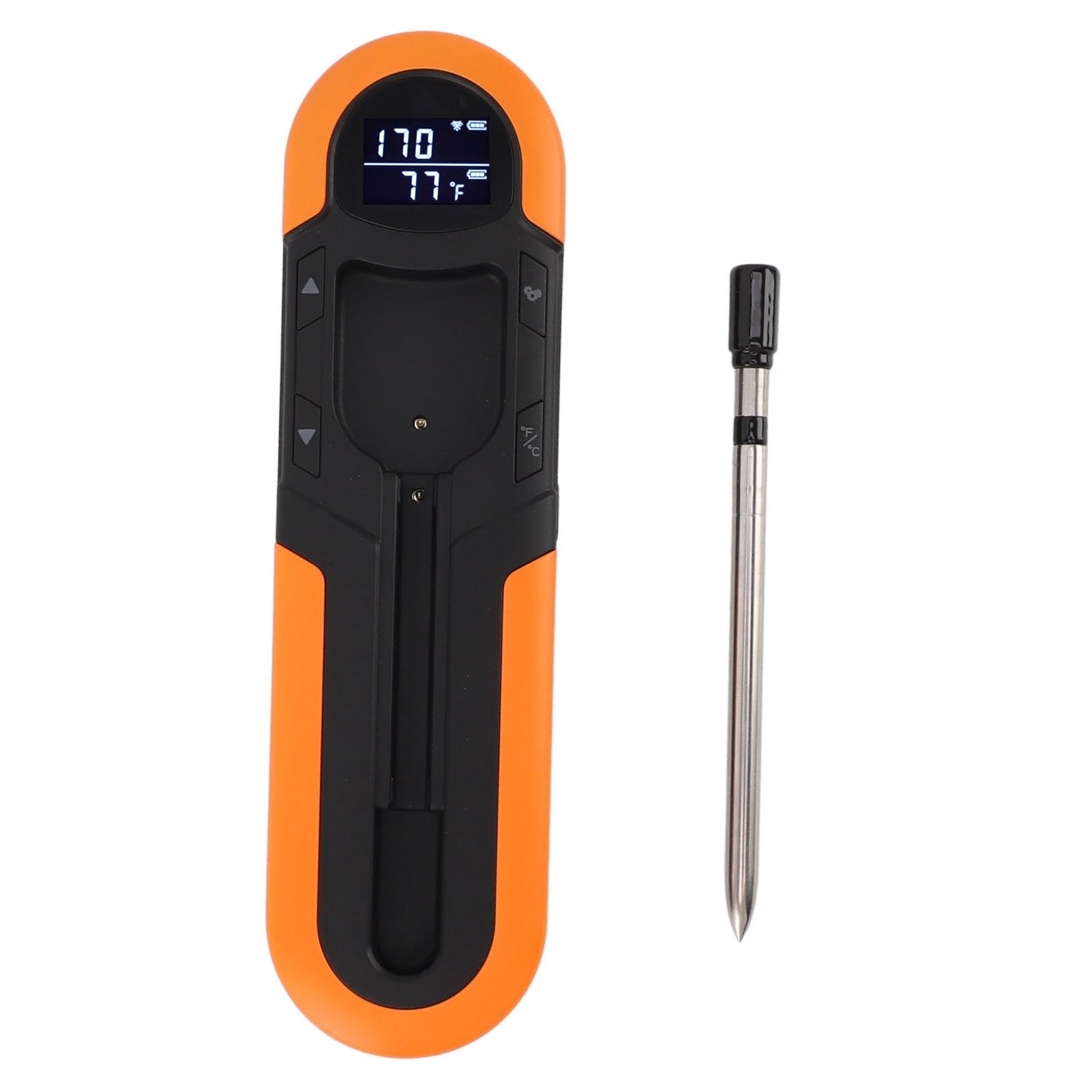 TOPINCN Termómetro Digital Inalámbrico para Carne, Temporizador de Alarma Inteligente IP66 con Sonda de Acero Inoxidable, Lectura LCD para Asar, Barbacoa, Parrilla, Cocinar en Horno