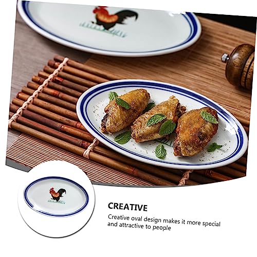 Assiette en céramique coq rétro, vaisselle décorative d'exception pour vos repas