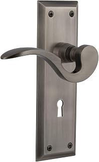 Nostalgic Warehouse New York Plate Passage with Keyhole Manor Lever in Antique Pewter