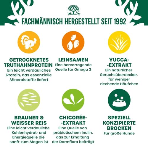 James WELLBELOVED 10kg Hund, große Hunderassen, Trockenfutter Truthahn & Reis
