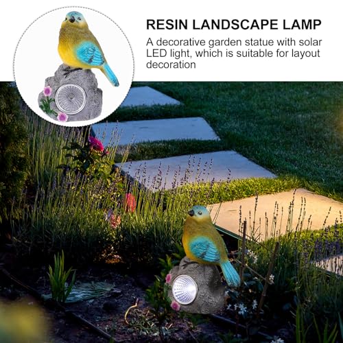 Lampe solaire extérieure oiseau résine led étanche jardin - 6