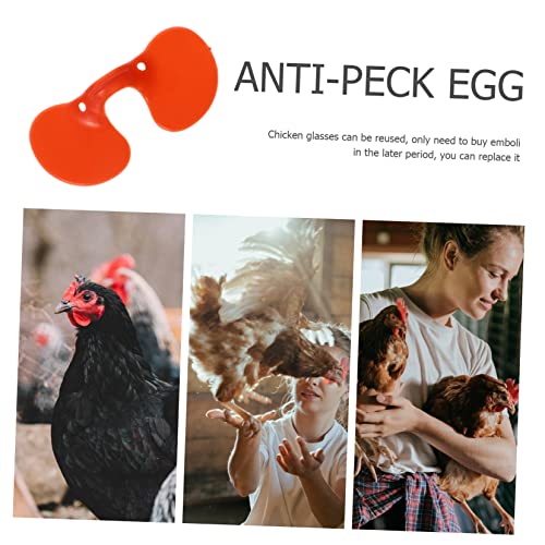 Sosoport 100 Unidades frango com óculos alicate sem pinos de frango galo espias de aves copos óculos
