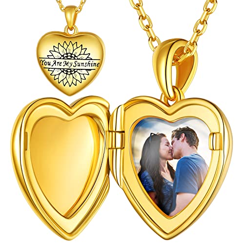 Médaillon coeur charm gravé de Custom4U en argent sterling poli avec écrin cadeau raffiné