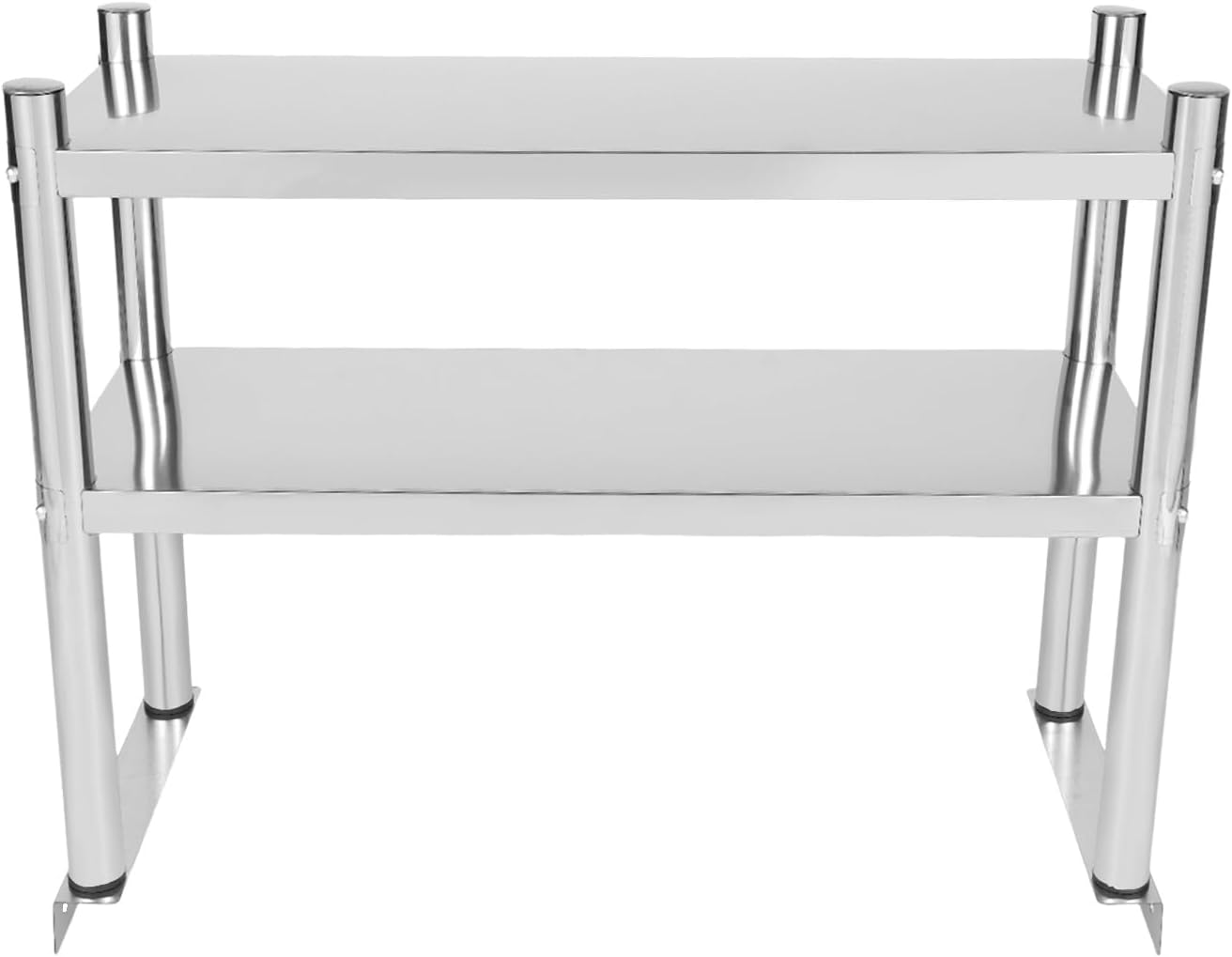 DYNAMI 2-Tier Stainless Steel Shelving, Adjustable Height Stainless Steel Storage Shelf Industrial Storage Rack,Load 88lb Per Shelf,for Kitchen Office Garage (2-Tier,30" W x 12" D x 23.6" H)
