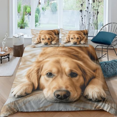 Housse de couette Golden Retriever résistante en microfibre premium - 4