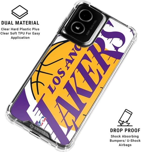 Skinit Clear Phone Case Compatible with Moto G Power 5G (2024) - Officially Licensed NBA Los Angeles Lakers Large Logo Design