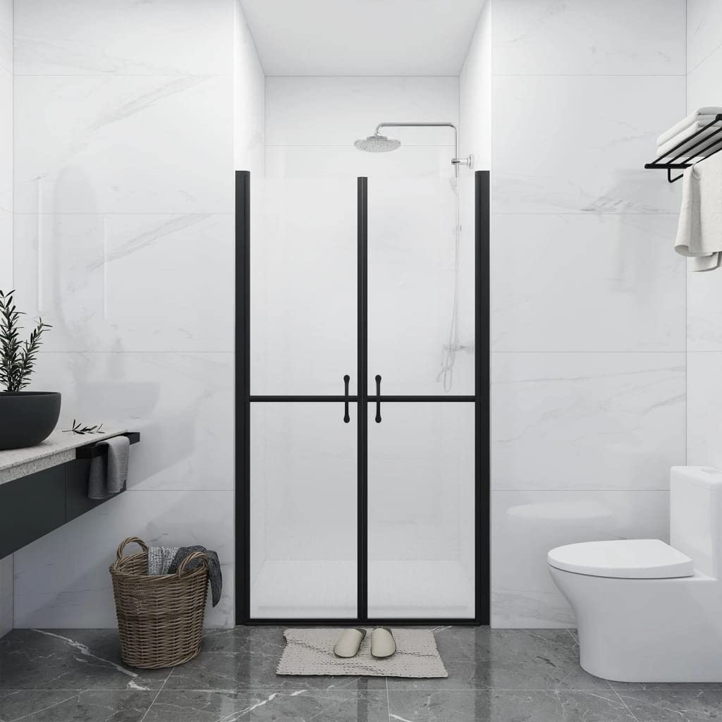 vidaXL Duschtür Moderne Handgriffe Nischentür Pendeltür Schwenktür Duschabtrennung Dusche Duschkabine Badezimmer Matt ESG (78-81) x190cm Aluminium