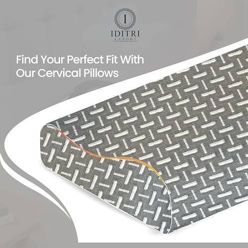 Image of Slow Rebound Pillow Set of 2, Memory Foam Therapy Pillow for Sleeping, Ergonomic Contour Support for Side and Back Sleepers, Removable Cover, Grey, 48 x 30 x 6 to 9 cm Home Comfort