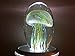 SunRise Hand Blown Glass - Jellyfish Paperweight, Glow in The Dark Glass with Multi-Color Light Base (Multi-Color)