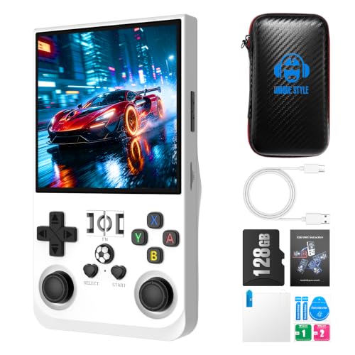 Image of RX36 Retro Handheld Game Console with 4.0-in HD IPS Screen,Classic Video Games,Linux-Powered with 128GB Classic Video Games,4000mAh Rechargeable Battery-Ivory White