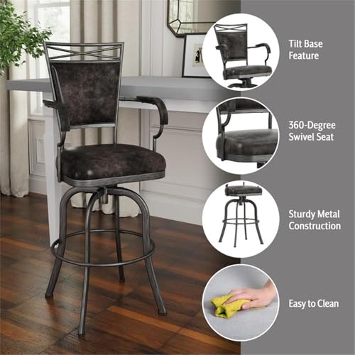 Hillsdale-Bridgetown-Metal-Bar-Height-Swivel-Stool-Pewter Hillsdale Bridgetown Metal Bar Height Swivel Stool Pewter