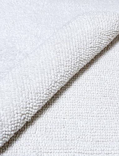 Cruiser’s Caché Classic Organic Cotton Loop Bath Mat, 17" x 24" White Bath Rug