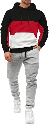 Shiketong Mens Sweatsuit Tracksuit Men Comfort Loose Fit Ess