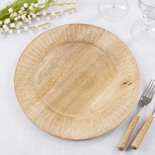 Platos decorativos de madera mango set 4 miniatura 5
