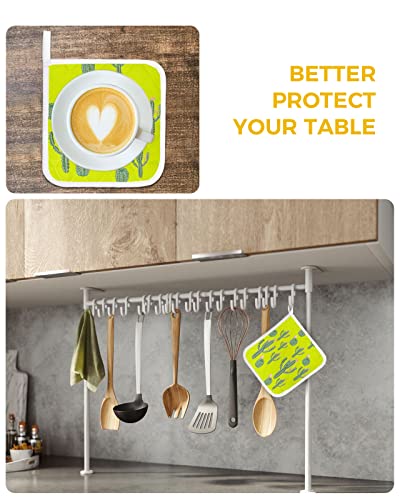 Cactus Potholders Heat Proof Decorative Durable Hot Pads, 2Pcs Kitchen Pot Holders Set Heat Insulation, Trivet For Cooking And Baking, Nature Prickly Plants Cactus Succulents Flowers #TOP5