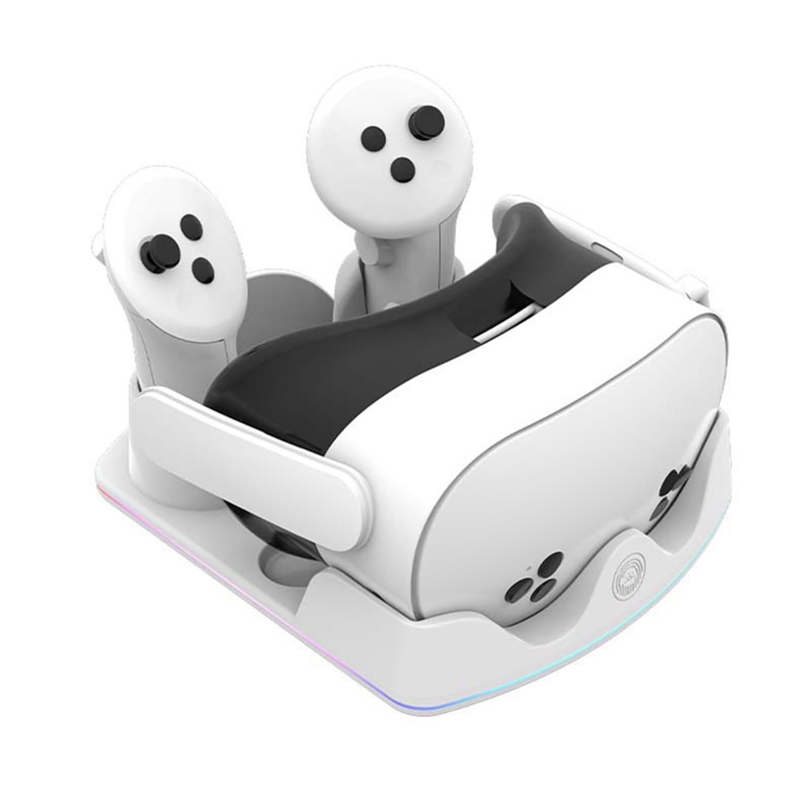 Stacja ładująca pasuje do zestawu słuchawkowego Meta Quest 3S/3/2 VR, stojak na ładowarkę do zestawu słuchawkowego z dotykowym światłem RGB
