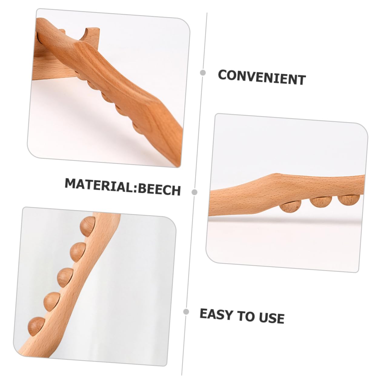 Healvian 3piezas Masajeador De Madera Natural Para Cuerpo y Pies Herramienta De Acupuntura Portátil Rodillo De Masaje De Beech Para Relajación y De Puntos Gatillo