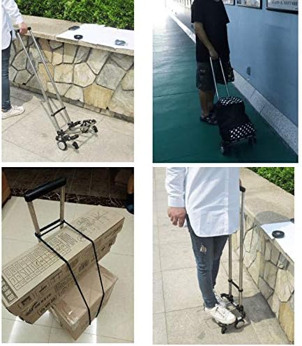 Full Folding Stainless Steel Luggage Car Bearing Capacity 60kg Luggage Easy to Carry Trolley Suitcase Schoolbags Shopping Carts