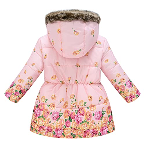 Girl's Winter Fleece Lined Long Parka Puffer Coat Thicken Ski Jacket With Fur Trim Hood Winter Coats2
