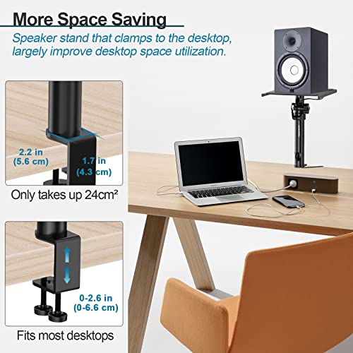 Vondynote Set Of 2 Studio Monitor Stands Desktop Clamp Speaker Stands With Cable Management #TOP4