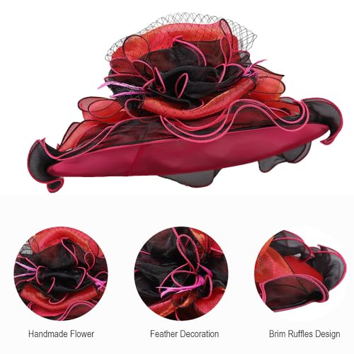 Sombrero Kentucky Organza Derby para mujer miniatura 7
